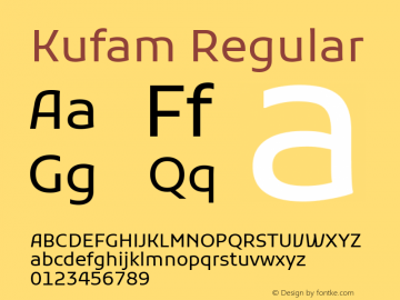 Kufam Regular Version 1.301; ttfautohint (v1.8.3)图片样张