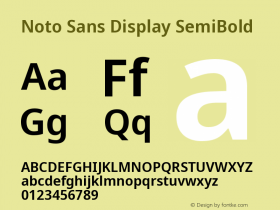 Noto Sans Display SemiBold Version 2.003图片样张