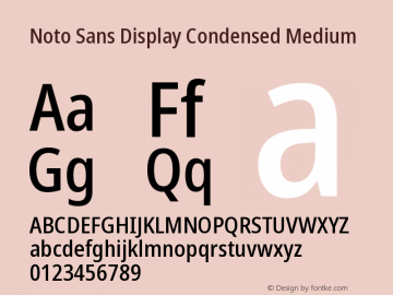 Noto Sans Display Condensed Medium Version 2.003图片样张