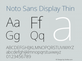 Noto Sans Display Thin Version 2.003图片样张