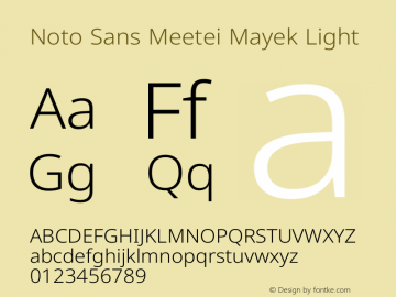 Noto Sans Meetei Mayek Light Version 2.002图片样张