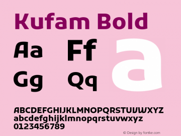 Kufam Bold Version 1.301; ttfautohint (v1.8.3)图片样张