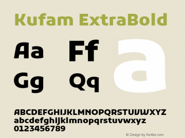 Kufam ExtraBold Version 1.301; ttfautohint (v1.8.3)图片样张