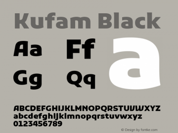Kufam Black Version 1.301; ttfautohint (v1.8.3)图片样张