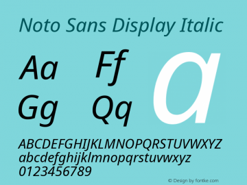 Noto Sans Display Italic Version 2.003图片样张