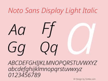 Noto Sans Display Light Italic Version 2.003图片样张
