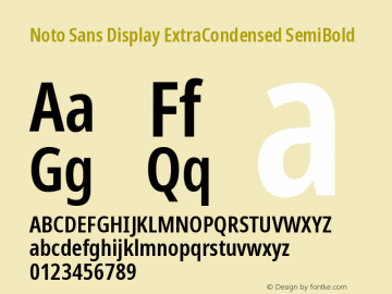 Noto Sans Display ExtraCondensed SemiBold Version 2.003图片样张