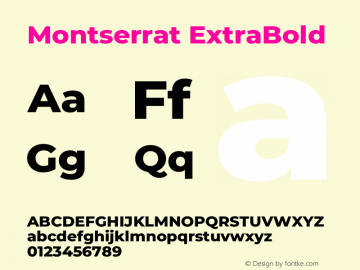 Montserrat ExtraBold Version 8.000图片样张