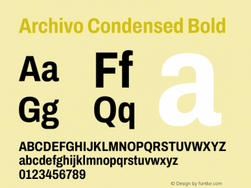 Archivo Condensed Bold Version 2.001图片样张