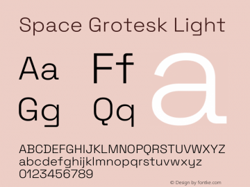 Space Grotesk Light Version 2.000图片样张