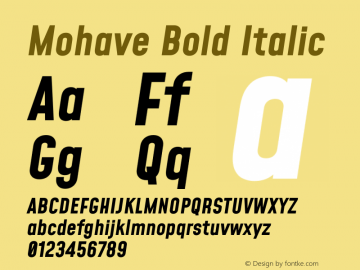 Mohave Bold Italic Version 2.003图片样张