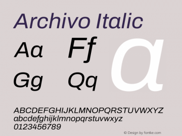 Archivo Italic Version 2.001图片样张