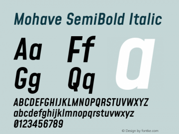 Mohave SemiBold Italic Version 2.003图片样张