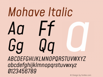 Mohave Italic Version 2.003图片样张