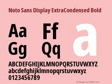 Noto Sans Display ExtraCondensed Bold Version 2.003图片样张