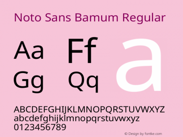 Noto Sans Bamum Regular Version 2.002图片样张