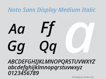 Noto Sans Display Medium Italic Version 2.003图片样张