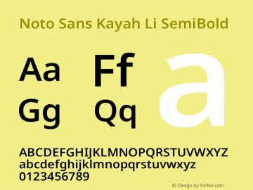 Noto Sans Kayah Li SemiBold Version 2.002图片样张