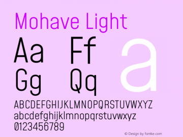Mohave Light Version 2.003图片样张