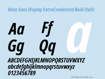 Noto Sans Display ExtraCondensed Bold Italic Version 2.003图片样张