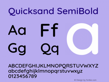 Quicksand SemiBold Version 3.006图片样张