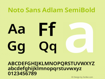 Noto Sans Adlam SemiBold Version 3.001图片样张