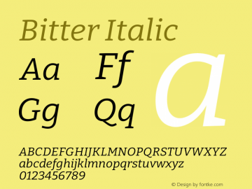 Bitter Italic Version 2.002图片样张