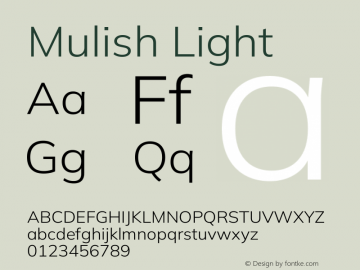 Mulish Light Version 3.603图片样张