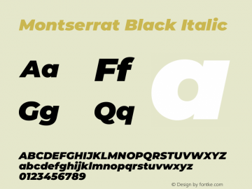 Montserrat Black Italic Version 8.000图片样张