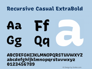 Recursive Casual ExtraBold Version 1.085图片样张