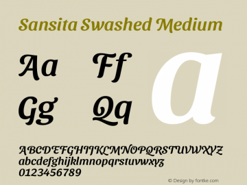 Sansita Swashed Medium Version 1.003图片样张