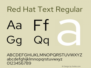 Red Hat Text Regular Version 1.023图片样张