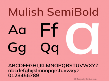 Mulish SemiBold Version 3.603图片样张