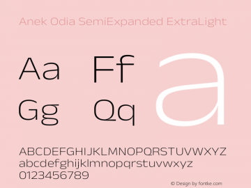 Anek Odia SemiExpanded ExtraLight Version 1.003图片样张