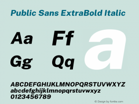 Public Sans ExtraBold Italic Version 2.001图片样张