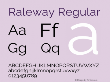 Raleway Regular Version 4.026图片样张