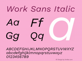 Work Sans Italic Version 2.012图片样张