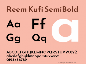 Reem Kufi SemiBold Version 1.6图片样张