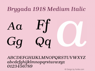 Brygada 1918 Medium Italic Version 3.006图片样张