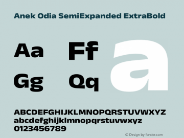 Anek Odia SemiExpanded ExtraBold Version 1.003图片样张