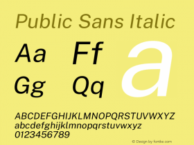 Public Sans Italic Version 2.001图片样张