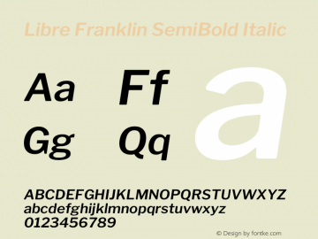 Libre Franklin SemiBold Italic Version 2.000图片样张