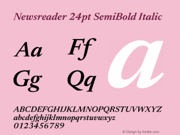 Newsreader 24pt SemiBold Italic Version 1.003图片样张