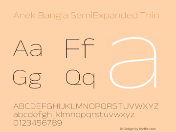 Anek Bangla SemiExpanded Thin Version 1.003图片样张