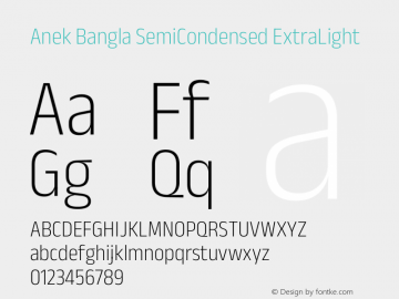 Anek Bangla SemiCondensed ExtraLight Version 1.003图片样张