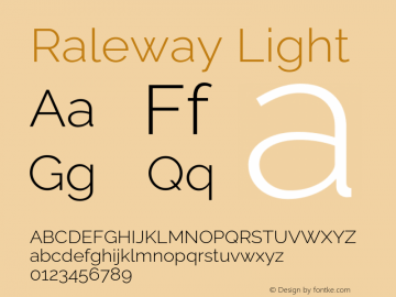 Raleway Light Version 4.026图片样张
