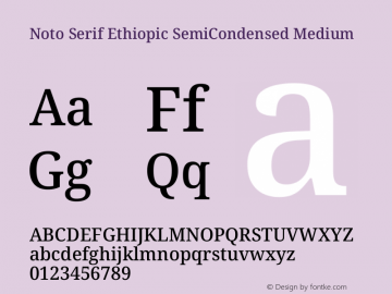 Noto Serif Ethiopic SemiCondensed Medium Version 2.102图片样张