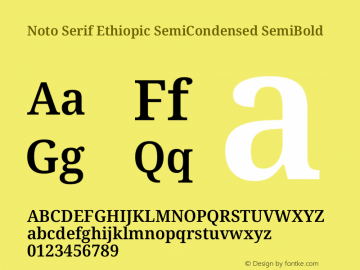 Noto Serif Ethiopic SemiCondensed SemiBold Version 2.102图片样张