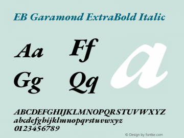 EB Garamond ExtraBold Italic Version 1.001图片样张