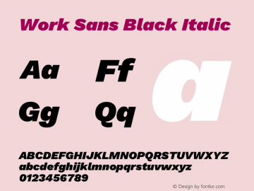Work Sans Black Italic Version 2.012图片样张